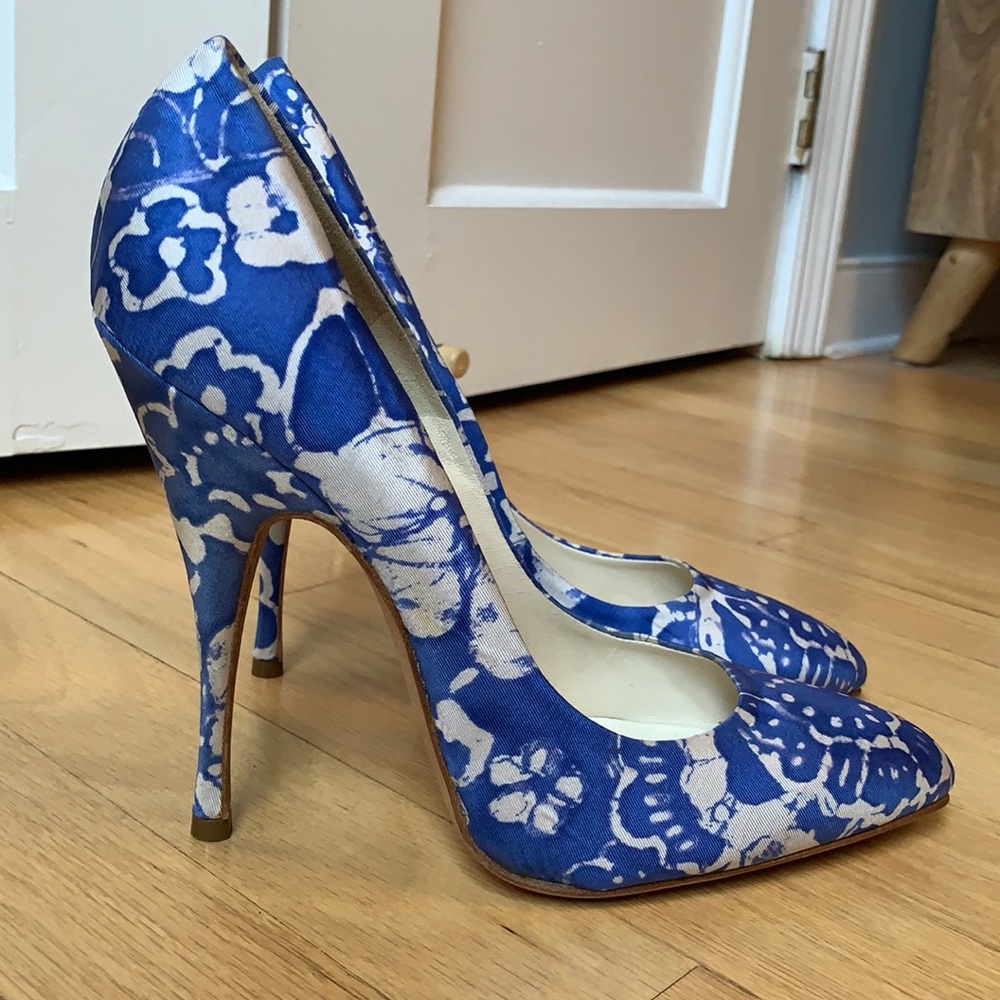 Brian Atwood Silk Stiletto Pumps Heels